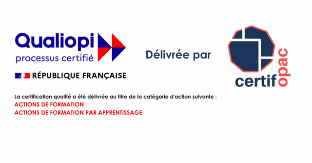 Certification Qualiopi — Actions de formation et actions de formation par apprentissage